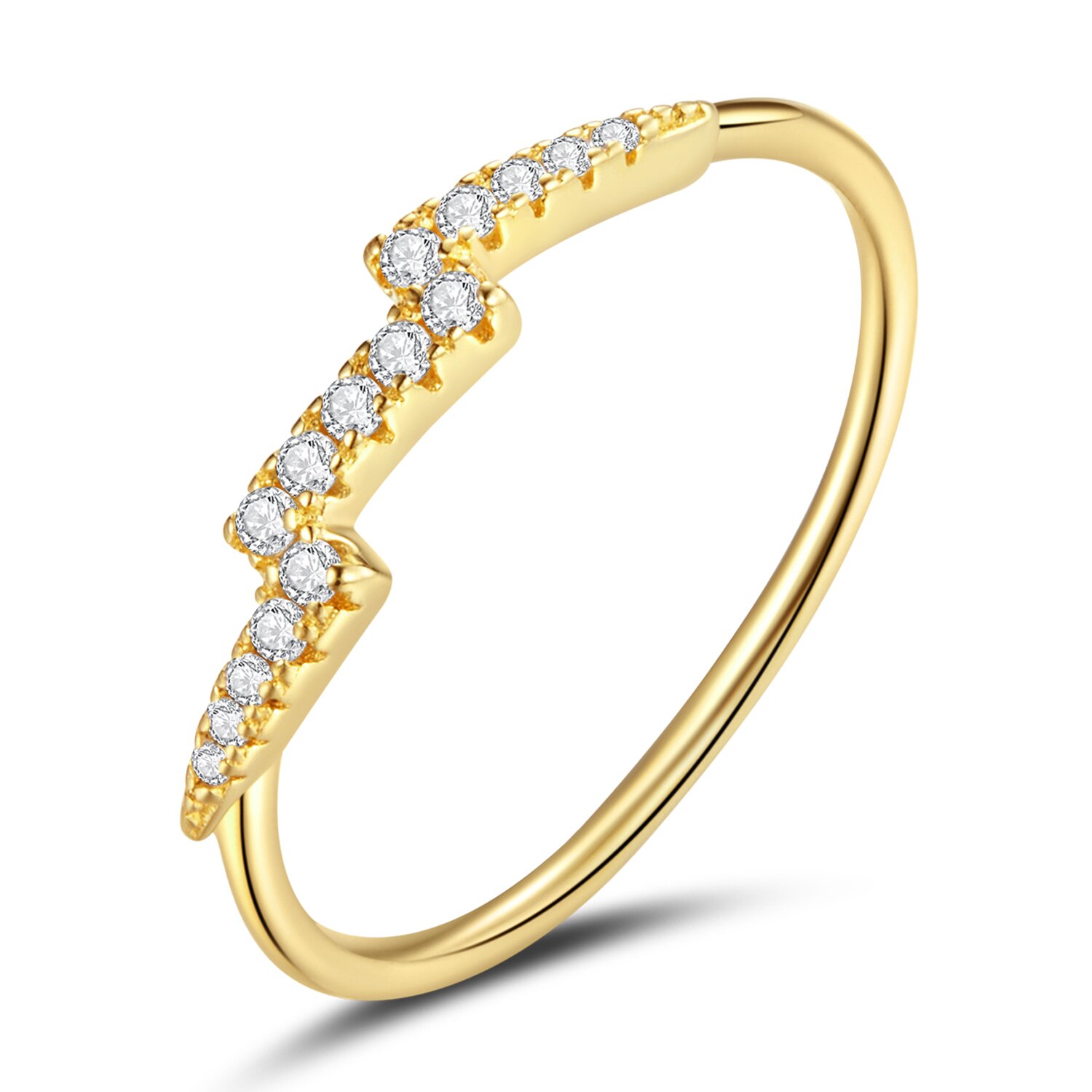 Inel din argint golden lightning