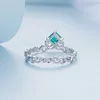 Inel din argint My Green Crystal Crown picture - 4