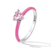 Inel din argint Pink Crystal Heart picture - 4