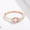 Inel din argint Rose Gold Pink Stone picture - 4