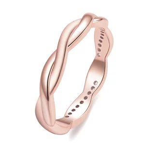 Inel din argint Rose Gold Twisted Rope