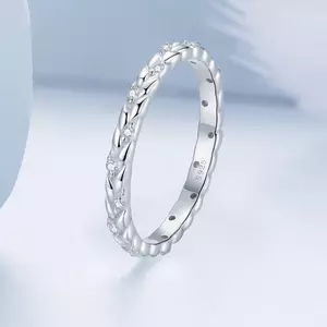 Inel din argint Silver Braided Crystal
