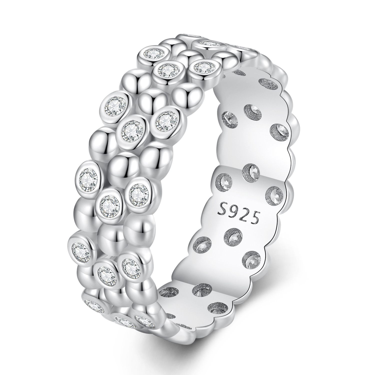 Inel din argint silver crystal bubble