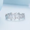 Inel din argint Simple Crystal Leaves