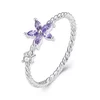 Inel din argint Simple Purple Flower picture - 1