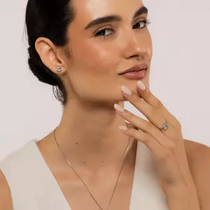 Inel din argint Triangle Blue Topaz