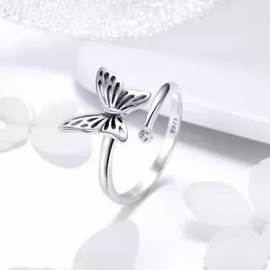 Inel reglabil din argint Beautiful Butterfly