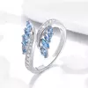 Inel reglabil din argint Blue Drops Ring picture - 4
