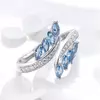 Inel reglabil din argint Blue Drops Ring picture - 6