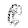 Inel reglabil din argint Elegant Daisy Diamonds picture - 3