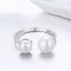 Inel reglabil din argint Pearl Duet