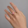 Inel reglabil din argint Pink Enamel Ring picture - 3