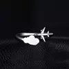 Inel reglabil din argint Silver Airplane