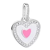 Pandantiv din argint Custom Photo Crystal Pink Heart picture - 4