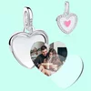 Pandantiv din argint Custom Photo Crystal Pink Heart picture - 6