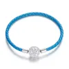 Bratara din argint Blue Leather Snowflake picture - 1