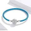Bratara din argint Blue Leather Snowflake picture - 5