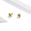 Cercei din argint Golden Little Bees picture - 3