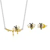 Cercei din argint Golden Little Bees picture - 8