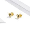 Cercei din argint Golden Little Bees picture - 4