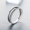 Inel din argint Double Circles black picture - 3