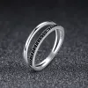 Inel din argint Double Circles black picture - 5