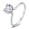 Inel din argint Simple Heart Crystal picture - 1