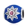Talisman din argint Blue Charm with Flower picture - 1