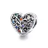 Talisman din argint Pattern Colored Heart picture - 1