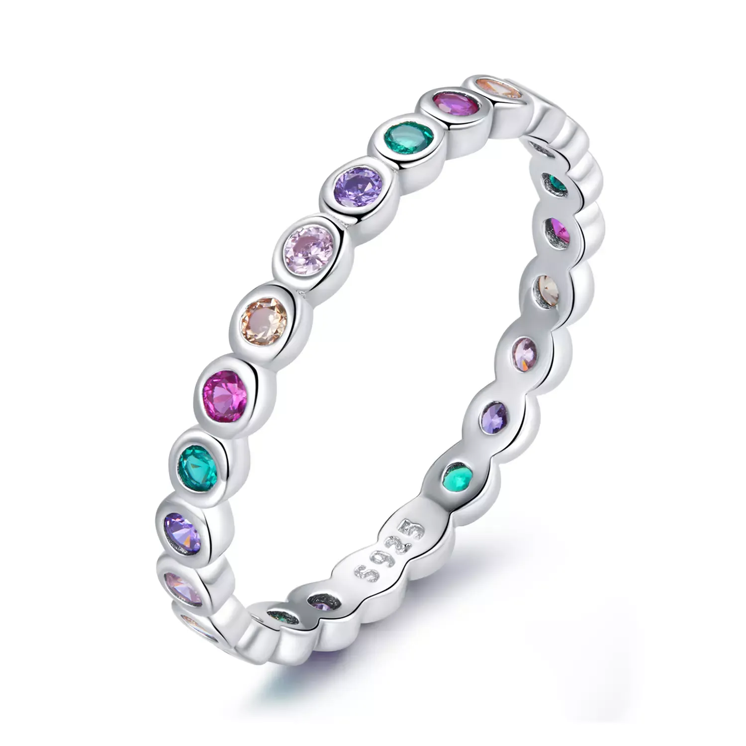 Inel din argint Rainbow Dots