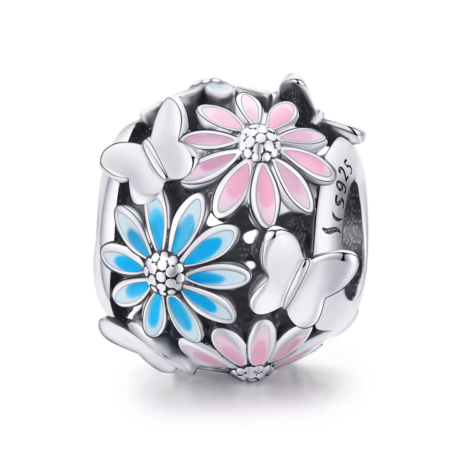 Talisman din argint Flowers and Butterflies Charm