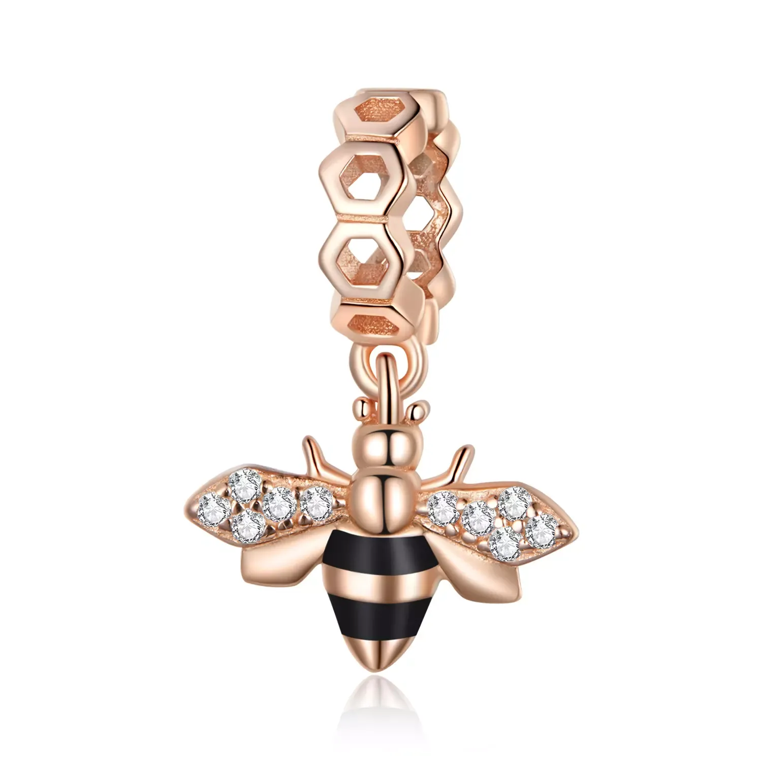 Talisman din argint Rose Gold Bee