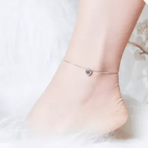 Bratara de glezna din argint Silver Heart