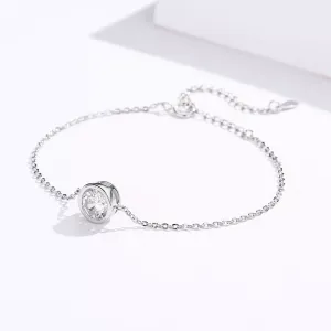 Bratara din argint Shiny Round Crystal