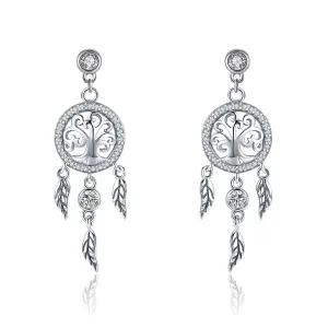 Cercei din argint Ancestors Silver Tree