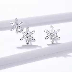 Cercei din argint Asymmetric Flowers