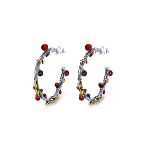 Cercei din argint Autumn Fruits Hoops