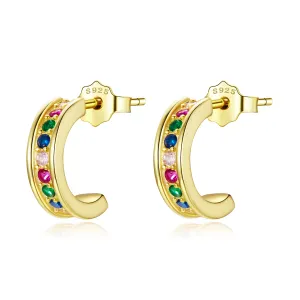 Cercei din argint Golden Multi Colors