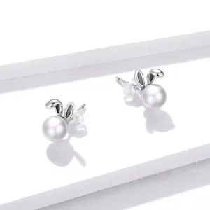 Cercei din argint Pearl Bunny