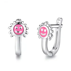 Cercei din argint Pink Email Sunflower