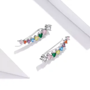 Cercei din argint Rainbow Bubble Studs
