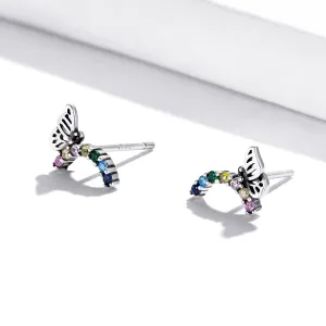 Cercei din argint Rainbow Butterfly