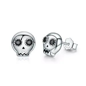 Cercei din argint Skull Studs