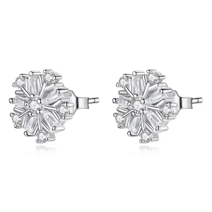 Cercei din argint Snowflake Crystals