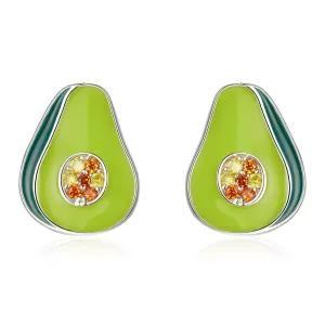 Cercei din argint Sparkling Avocado