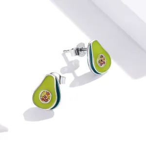 Cercei din argint Sparkling Avocado