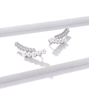 Cercei din argint Twinkling Pearl Stars
