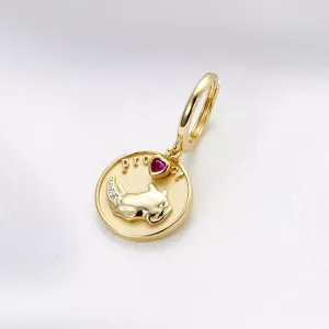CERCEL din argint Golden Heart Coin