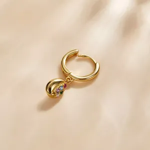 CERCEL din argint Golden Rainbow Shell