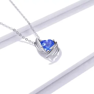 Colier din argint Blue Winged Heart